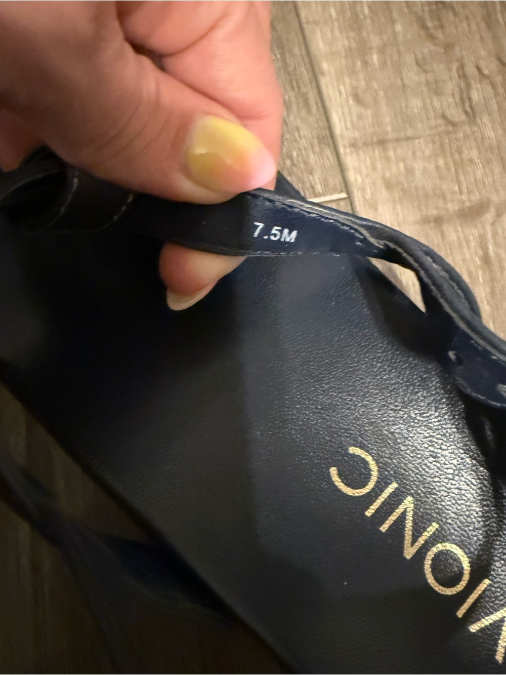 Vionic Navy Sandals with Gold Buckle - Picture 5 of 6